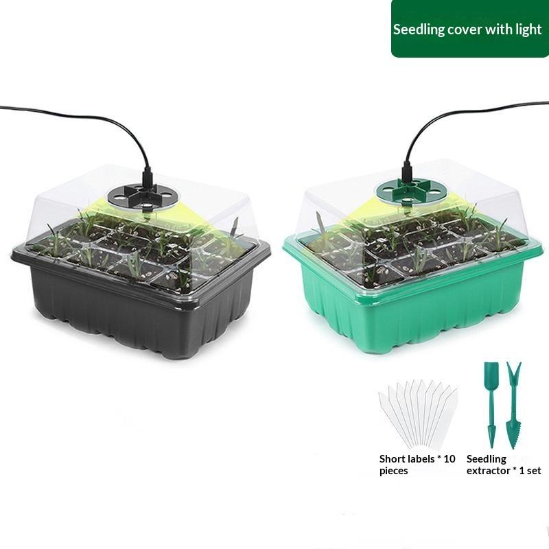 Humidity Dome Kit - 6/12-cel zaaitray voor thuisgebruik, met groeilamp,